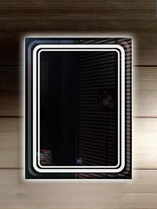 Koupelnové zrcadlo B40 LED pro montáž na stěnu obdélníkového tvaru s dotykovou obrazovkou